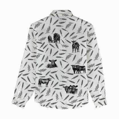 Cattle Pattern Women Linen Shirt & Shorts - myfunfarm
