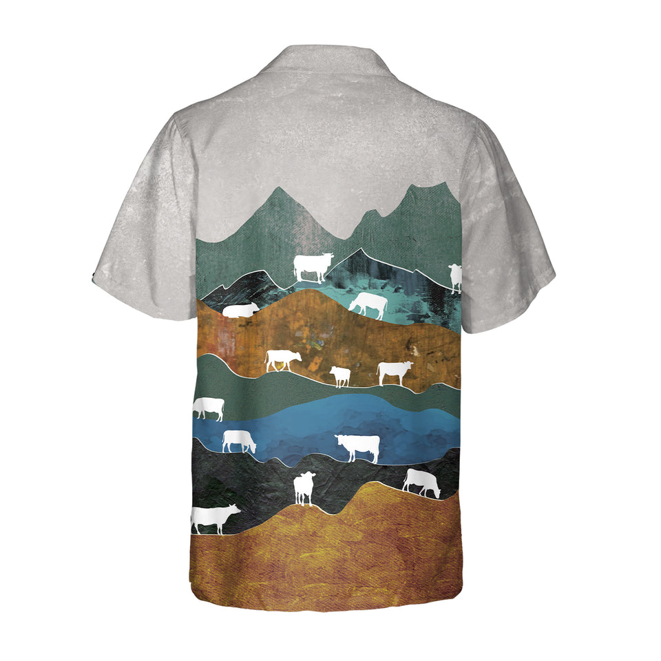 Mountains pattern cattle - Short Sleeve Shirts