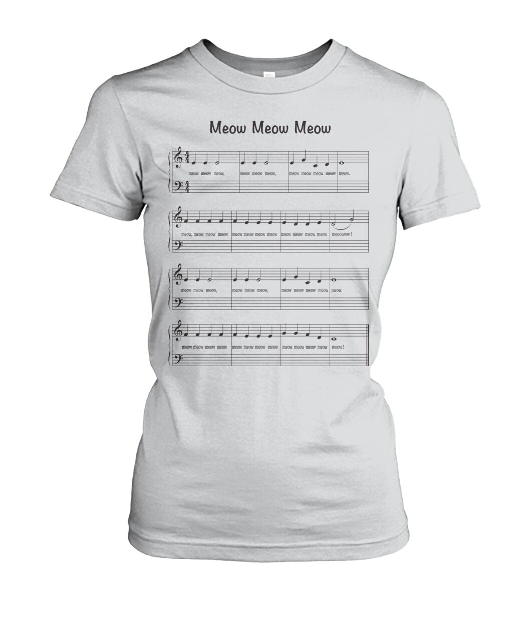 Meow Meow Meow Sheet music - funny design unisex  t-shirt , Hoodies