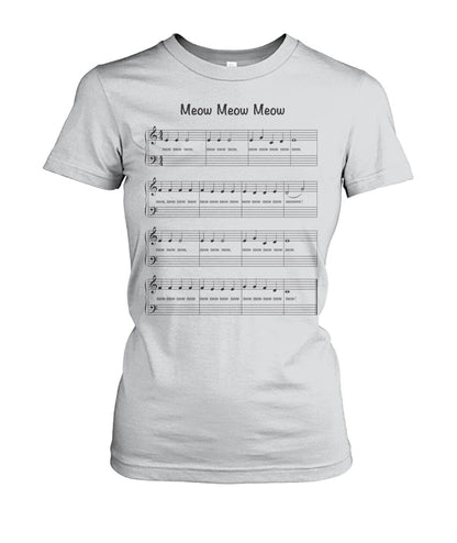 Meow Meow Meow Sheet music - funny design unisex  t-shirt , Hoodies