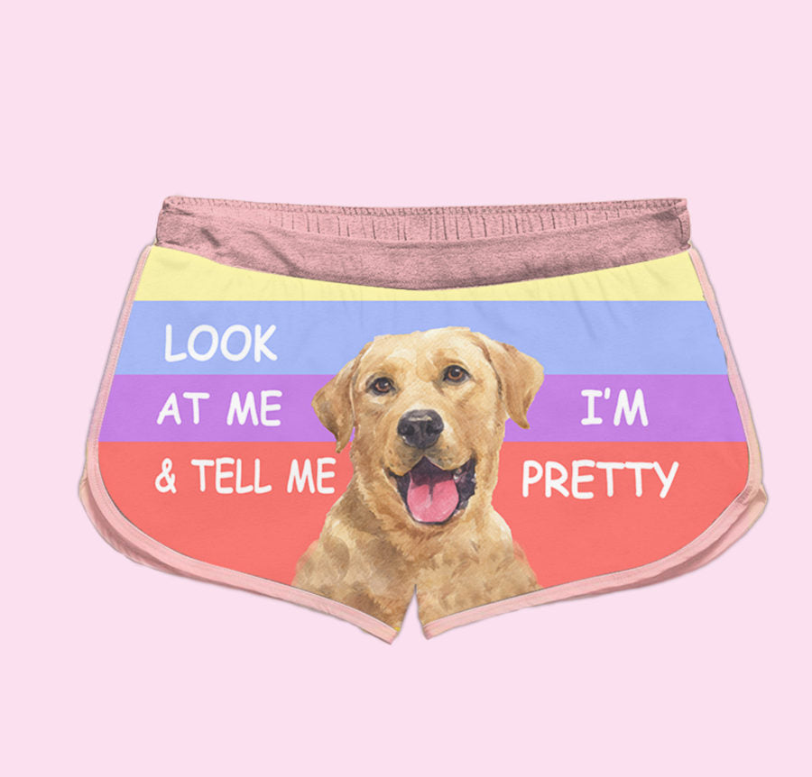 Funny Women Summer Sports Shorts - Labrador lovers - myfunfarm - clothing acceessories shoes for cow lovers, pig, horse, cat, sheep, dog, chicken, goat farmer