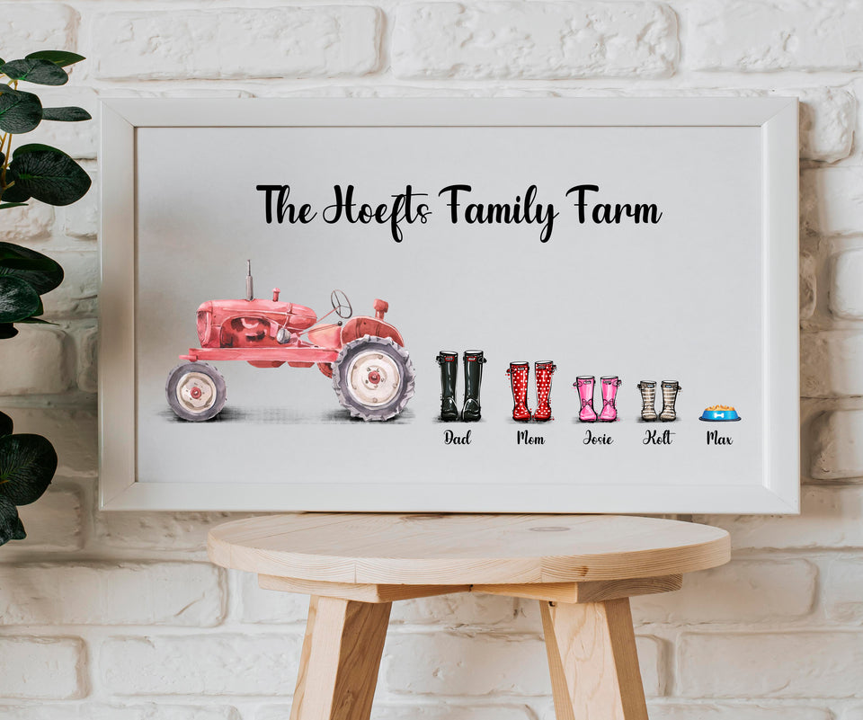 Personalized Gallery Wrapped Canvas Prints - Custom Name,tractor, gumbot -
