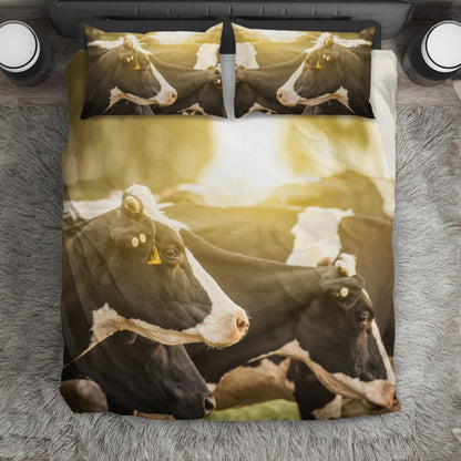Cow cute print Bedding set sk00008 - myfunfarm - clothing acceessories shoes for cow lovers, pig, horse, cat, sheep, dog, chicken, goat farmer