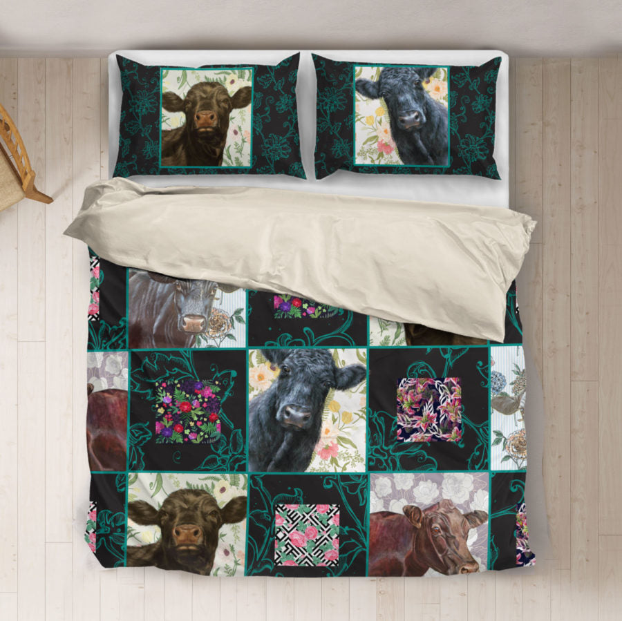 Angus cute pattern print Bedding set sk00003 - myfunfarm - clothing acceessories shoes for cow lovers, pig, horse, cat, sheep, dog, chicken, goat farmer