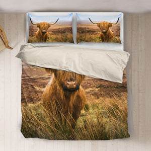 Highland cattle print Bedding set sk00006 - myfunfarm - clothing acceessories shoes for cow lovers, pig, horse, cat, sheep, dog, chicken, goat farmer