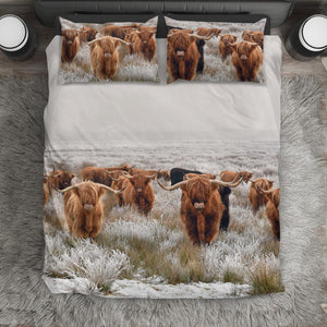 Highland cattle cute print Bedding set sk00007 - myfunfarm - clothing acceessories shoes for cow lovers, pig, horse, cat, sheep, dog, chicken, goat farmer