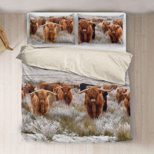 Highland cattle cute print Bedding set sk00007 - myfunfarm - clothing acceessories shoes for cow lovers, pig, horse, cat, sheep, dog, chicken, goat farmer