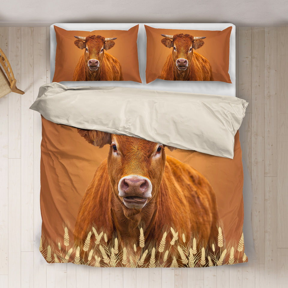 Brown cow  cute  print Bedding set - myfunfarm - clothing acceessories shoes for cow lovers, pig, horse, cat, sheep, dog, chicken, goat farmer