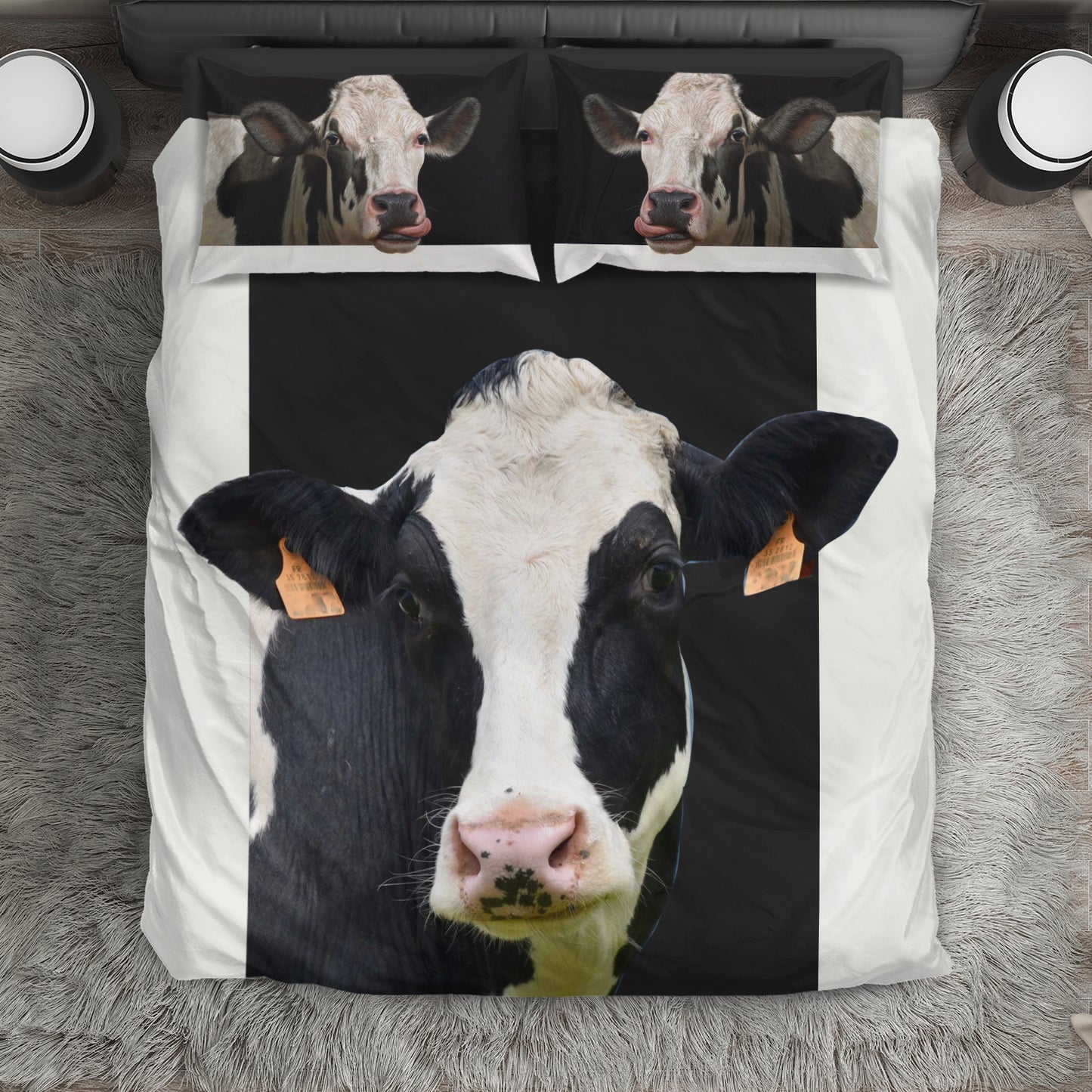 Funny design cow  cute  print Bedding set - myfunfarm - clothing acceessories shoes for cow lovers, pig, horse, cat, sheep, dog, chicken, goat farmer