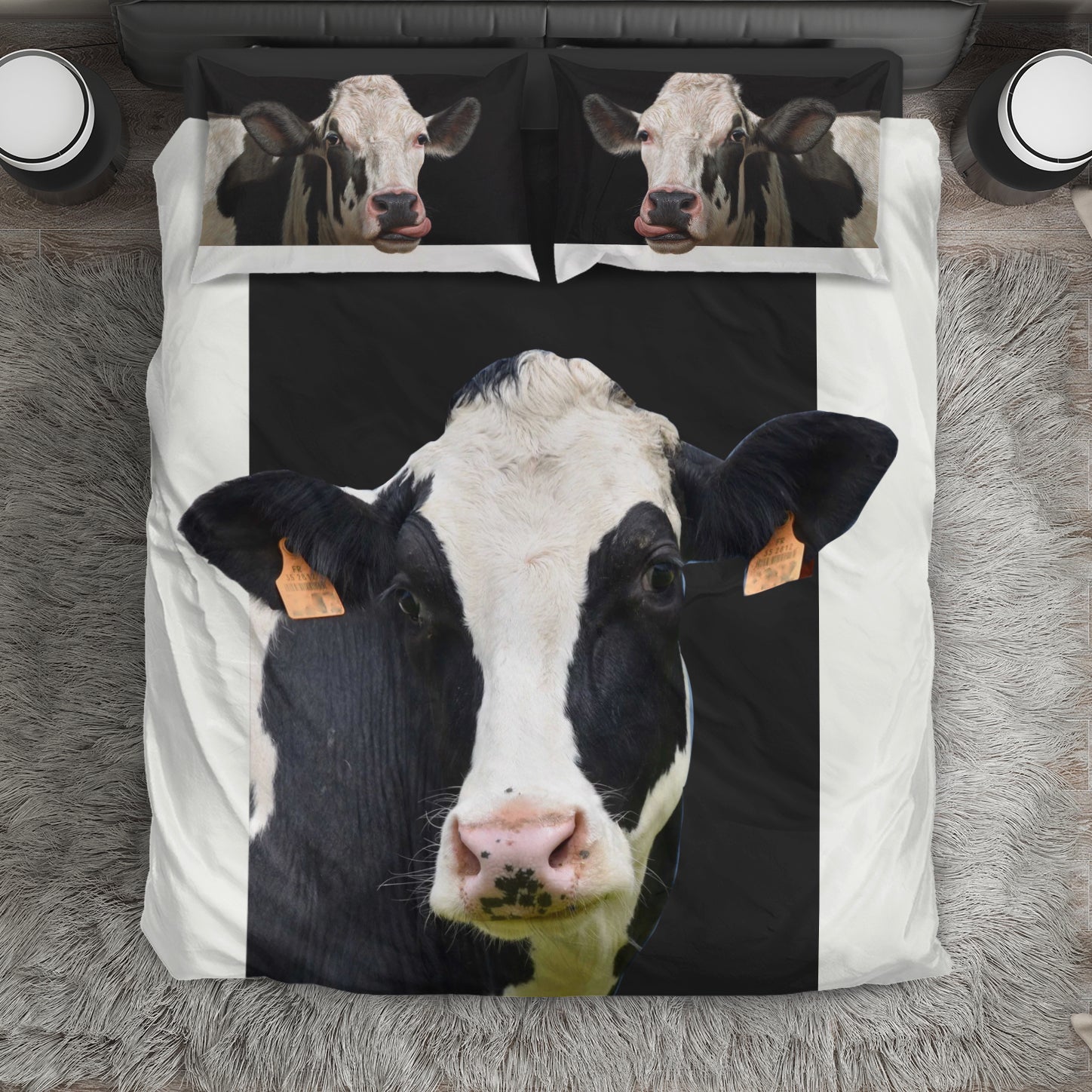 Funny design cow  cute  print Bedding set - myfunfarm - clothing acceessories shoes for cow lovers, pig, horse, cat, sheep, dog, chicken, goat farmer