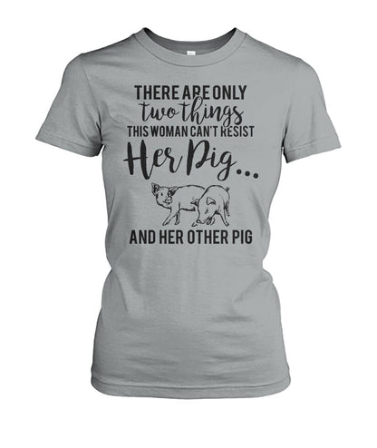 there are only two things pig  - Men's and Women's t-shirt , Vneck, Hoodies - myfunfarm - clothing acceessories shoes for cow lovers, pig, horse, cat, sheep, dog, chicken, goat farmer
