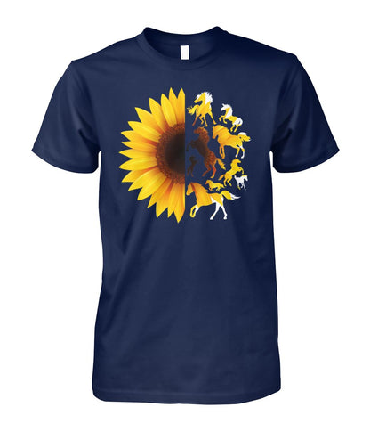 Horse sunflowers - Men's and Women's t-shirt , Vneck, Hoodies - myfunfarm - clothing acceessories shoes for cow lovers, pig, horse, cat, sheep, dog, chicken, goat farmer