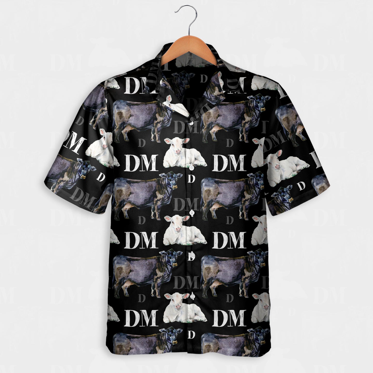 Cattle pattern - Personalized Custom Name Unisex Hawaiian Shirt, Shorts for adult and youth