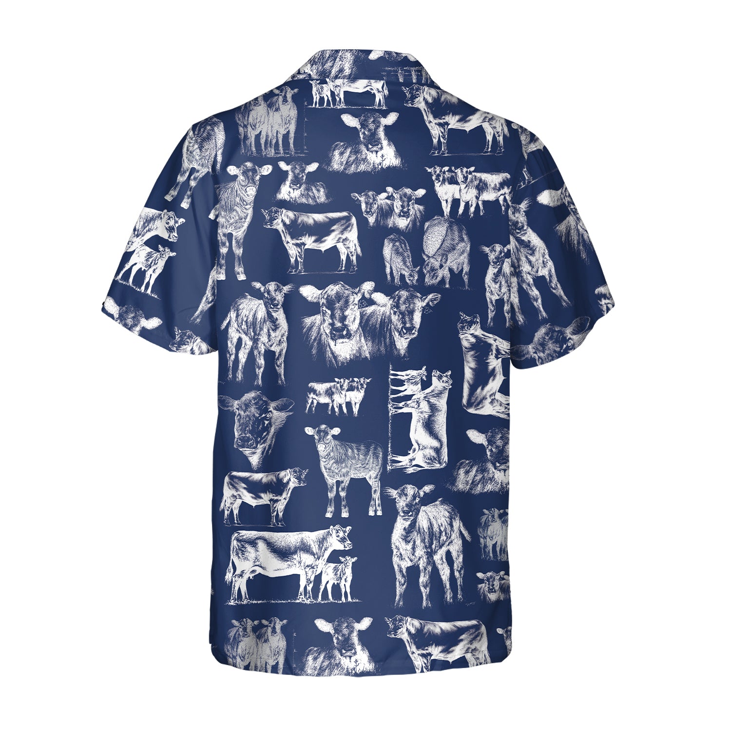 Cattle pattern white and blue, red, green  - Hawaiian Shirt, Shorts for adult and youth - myfunfarm