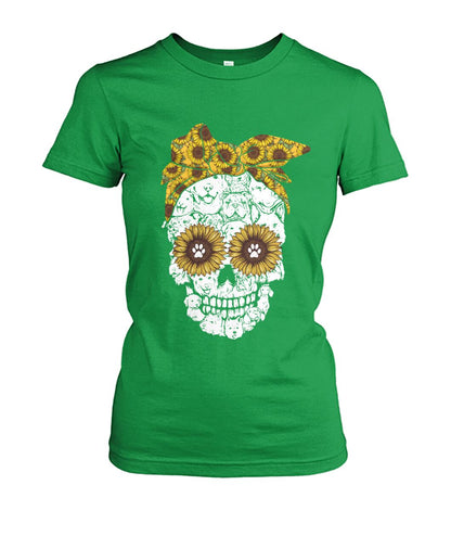 Skull sun Flowers for dog lovers - Men's and Women's t-shirt , hoodies - myfunfarm - clothing acceessories shoes for cow lovers, pig, horse, cat, sheep, dog, chicken, goat farmer