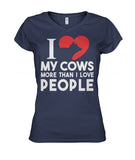 i love cows more than..  - Men's and Women's t-shirt , Vneck, Hoodies - myfunfarm - clothing acceessories shoes for cow lovers, pig, horse, cat, sheep, dog, chicken, goat farmer