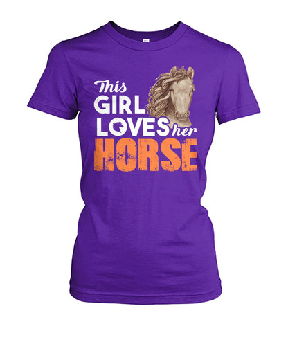 This girl loves her horse- Men's and Women's t-shirt , Vneck, Hoodies - myfunfarm - clothing acceessories shoes for cow lovers, pig, horse, cat, sheep, dog, chicken, goat farmer
