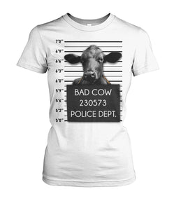 Bad cow - Men's and Women's t-shirt , Vneck, Hoodies - myfunfarm - clothing acceessories shoes for cow lovers, pig, horse, cat, sheep, dog, chicken, goat farmer