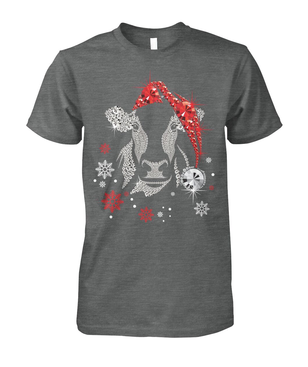 cow diamond fake christmas  - Men's and Women's t-shirt , Vneck, Hoodies - myfunfarm - clothing acceessories shoes for cow lovers, pig, horse, cat, sheep, dog, chicken, goat farmer