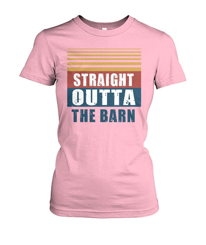 Straight outta the barn  - Men's and Women's t-shirt , Vneck, Hoodies - myfunfarm - clothing acceessories shoes for cow lovers, pig, horse, cat, sheep, dog, chicken, goat farmer