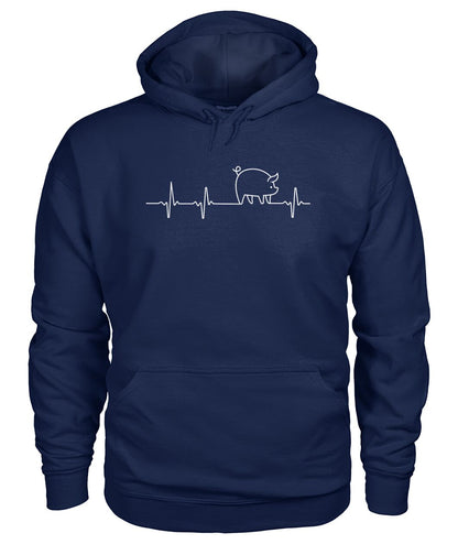 Heart beat Pig Lovers - Men's and Women's t-shirt , Vneck, Hoodies - myfunfarm - clothing acceessories shoes for cow lovers, pig, horse, cat, sheep, dog, chicken, goat farmer