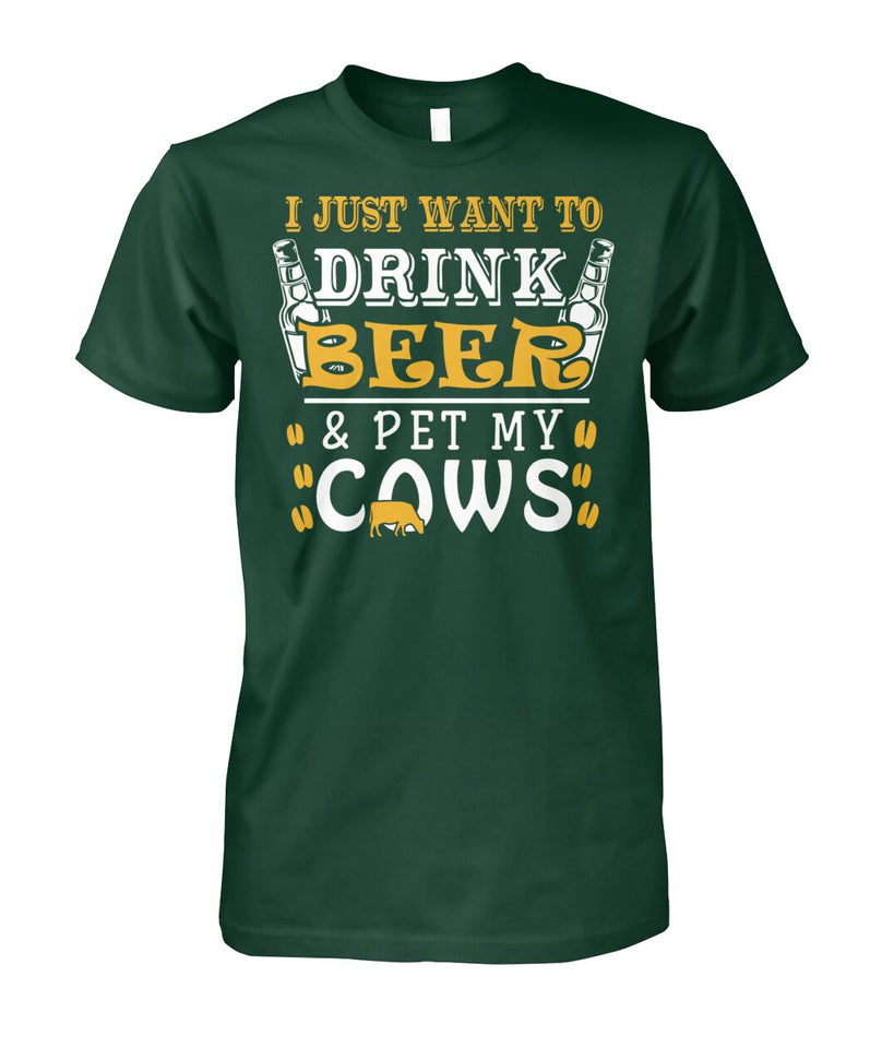 i just want drink with my cows  - Men's and Women's t-shirt , Vneck, Hoodies - myfunfarm - clothing acceessories shoes for cow lovers, pig, horse, cat, sheep, dog, chicken, goat farmer