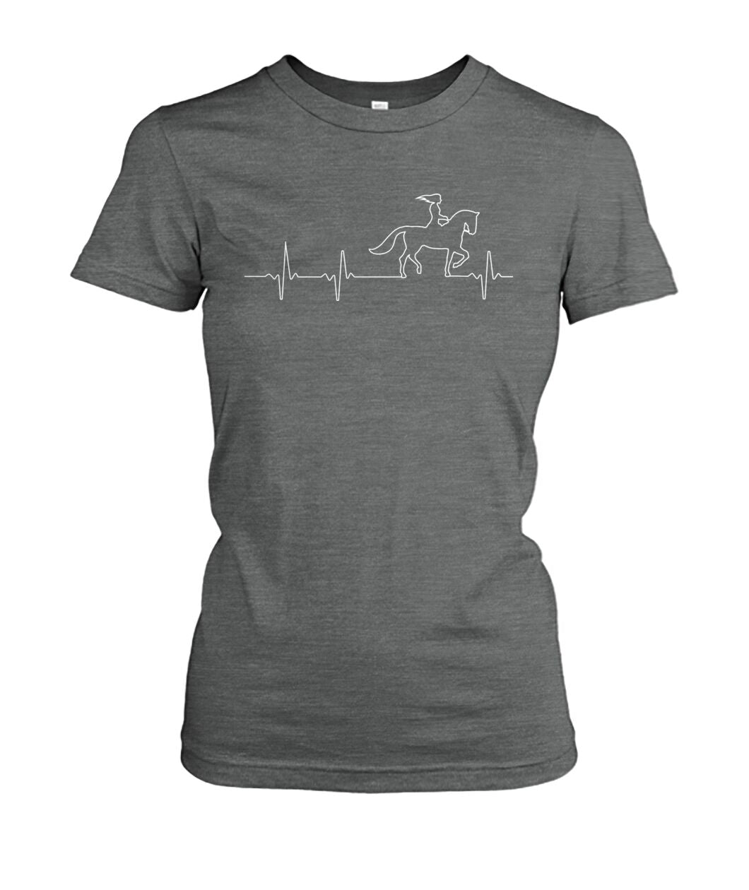 Heart beat of girl loves horse - Men's and Women's t-shirt , Vneck, Hoodies - myfunfarm - clothing acceessories shoes for cow lovers, pig, horse, cat, sheep, dog, chicken, goat farmer