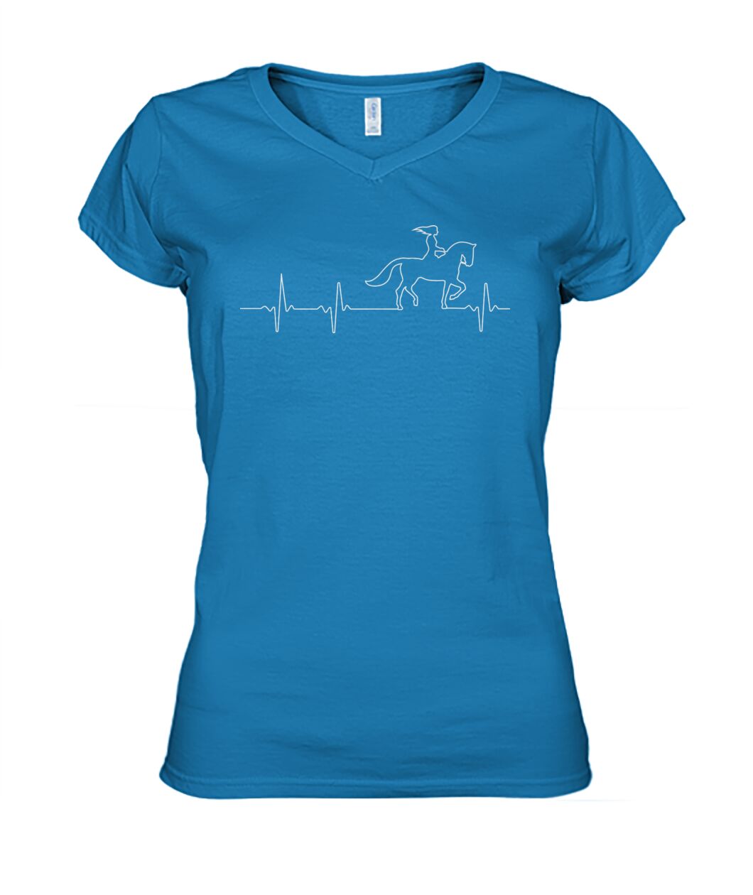 Heart beat of girl loves horse - Men's and Women's t-shirt , Vneck, Hoodies - myfunfarm - clothing acceessories shoes for cow lovers, pig, horse, cat, sheep, dog, chicken, goat farmer