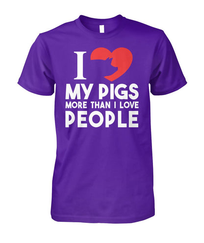 i love pig more than i love people - Men's and Women's t-shirt , Vneck, Hoodies - myfunfarm - clothing acceessories shoes for cow lovers, pig, horse, cat, sheep, dog, chicken, goat farmer