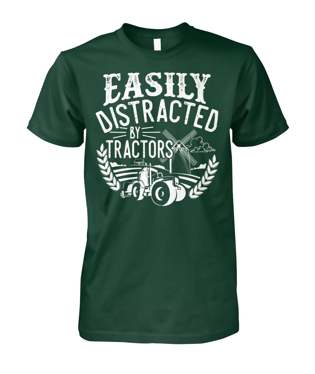 Easily distracted by tractors - Men's and Women's t-shirt , Vneck, Hoodies - myfunfarm - clothing acceessories shoes for cow lovers, pig, horse, cat, sheep, dog, chicken, goat farmer