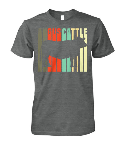 Angus vintage style - Men's and Women's t-shirt , Vneck, Hoodies - myfunfarm - clothing acceessories shoes for cow lovers, pig, horse, cat, sheep, dog, chicken, goat farmer