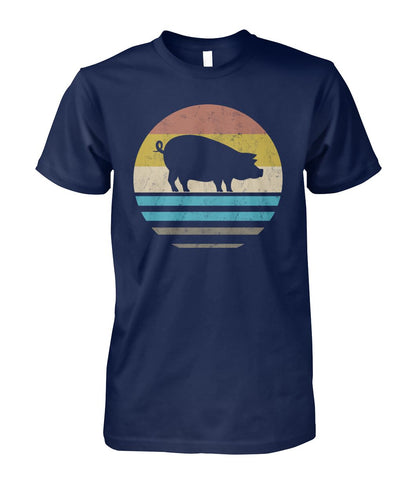 Vintage print pig - Men's and Women's t-shirt , Vneck, Hoodies - myfunfarm - clothing acceessories shoes for cow lovers, pig, horse, cat, sheep, dog, chicken, goat farmer