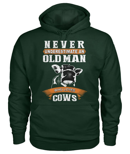never underestimate an old man who  - Men's and Women's t-shirt , Vneck, Hoodies - myfunfarm - clothing acceessories shoes for cow lovers, pig, horse, cat, sheep, dog, chicken, goat farmer