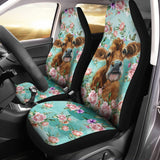 Cow and Flowers sk02 - Car Seat Covers (Set of 2)
