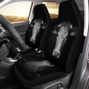 Face cow - Car Seat Covers (Set of 2) Airbag Compatible or Not - myfunfarm - clothing acceessories shoes for cow lovers, pig, horse, cat, sheep, dog, chicken, goat farmer