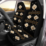 Cow skull pattern vintage - Car Seat Covers (Set of 2) Airbag Compatible or Not - myfunfarm - clothing acceessories shoes for cow lovers, pig, horse, cat, sheep, dog, chicken, goat farmer
