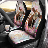Cow and Flowers sk04 - Car Seat Covers (Set of 2)