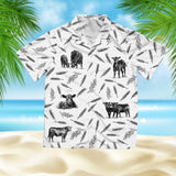 Cattle pattern black and white - Hawaiian Shirt and Shorts