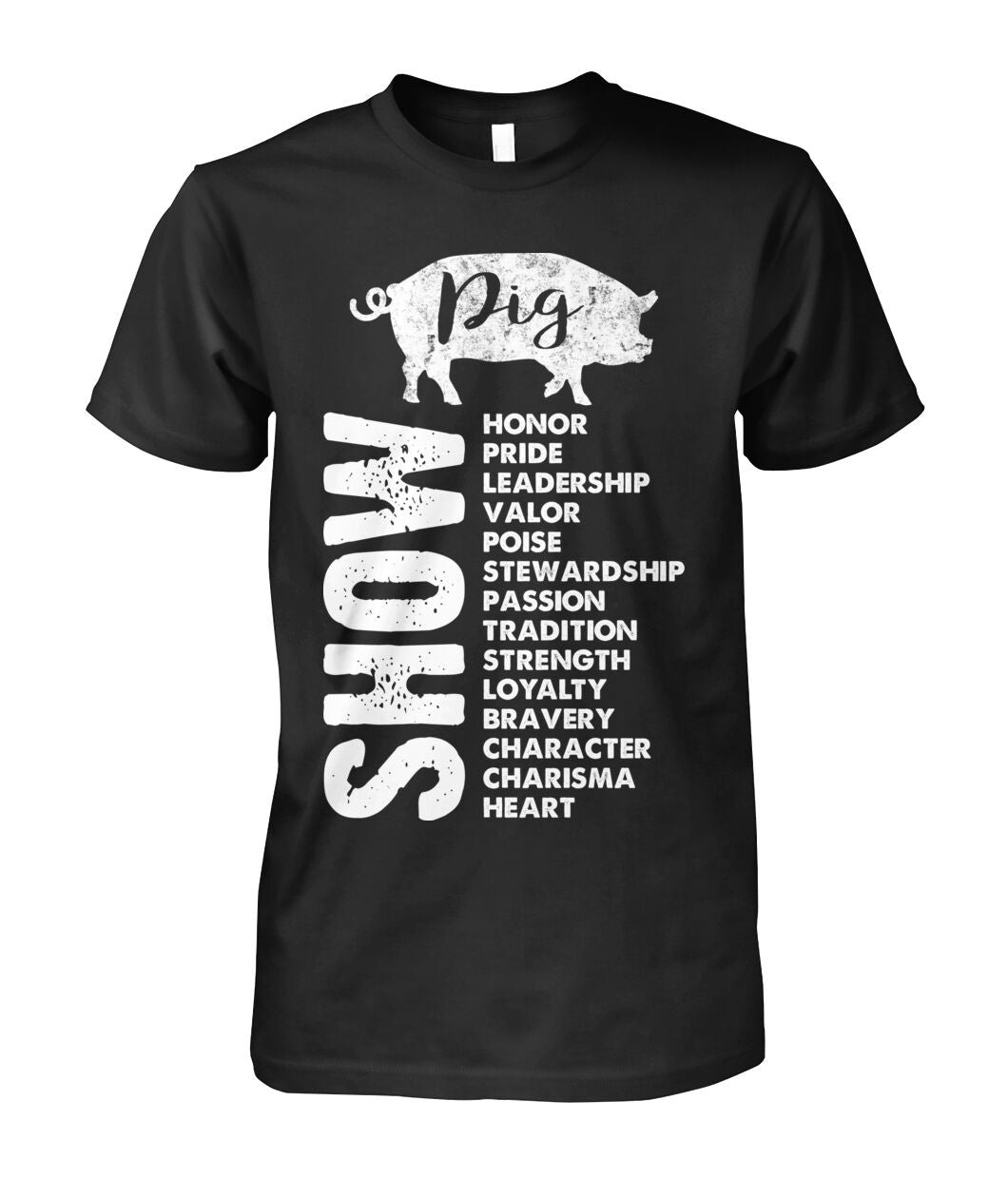 Show pig - Men's and Women's t-shirt , Vneck, Hoodies - myfunfarm - clothing acceessories shoes for cow lovers, pig, horse, cat, sheep, dog, chicken, goat farmer