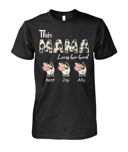 This Mama Loves her herd - personalized t-shirt, Hoodies - myfunfarm