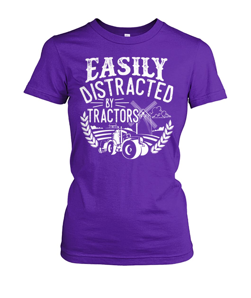 Easily distracted by tractors - Men's and Women's t-shirt , Vneck, Hoodies - myfunfarm - clothing acceessories shoes for cow lovers, pig, horse, cat, sheep, dog, chicken, goat farmer