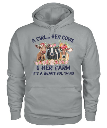 A girl ... Her cows and Her Farm - Unisex t-shirt , Hoodies