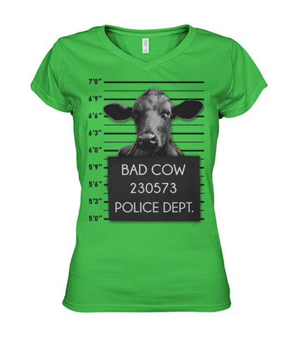 Bad cow - Men's and Women's t-shirt , Vneck, Hoodies - myfunfarm - clothing acceessories shoes for cow lovers, pig, horse, cat, sheep, dog, chicken, goat farmer