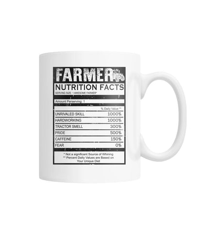 Farmer Nutrition facts  Color Coffee Mug - myfunfarm - clothing acceessories shoes for cow lovers, pig, horse, cat, sheep, dog, chicken, goat farmer