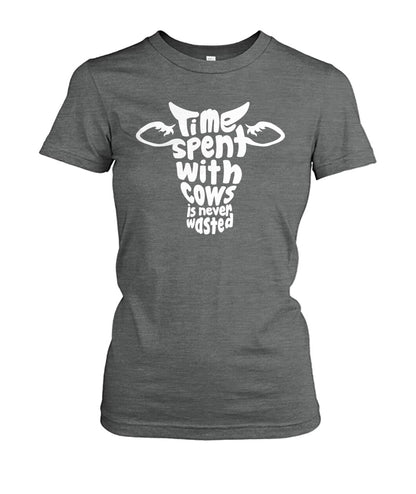 time spent with cows  - Men's and Women's t-shirt , Vneck, Hoodies - myfunfarm - clothing acceessories shoes for cow lovers, pig, horse, cat, sheep, dog, chicken, goat farmer