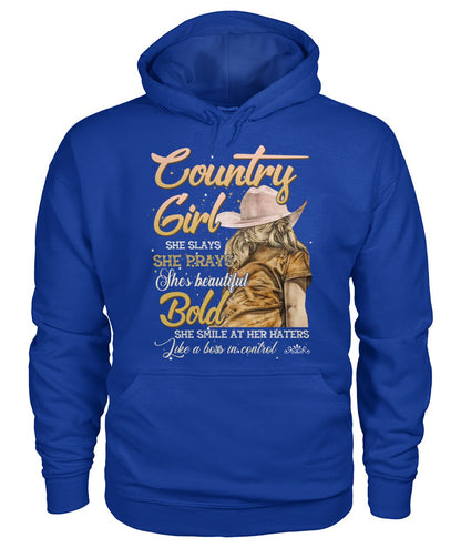 country girl she slays she prays shes beautiful - unisex  t-shirt , Hoodies