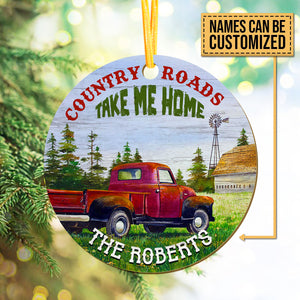 Country roads take me home - Customize Wooden Ornaments
