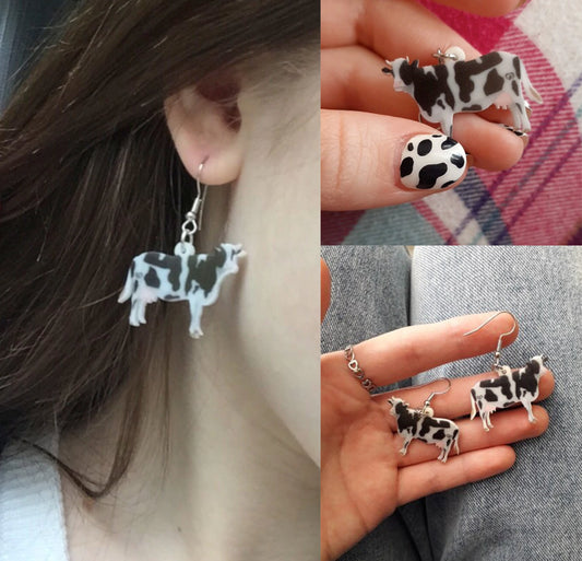 Cow Earrings - Material  Acrylic - myfunfarm