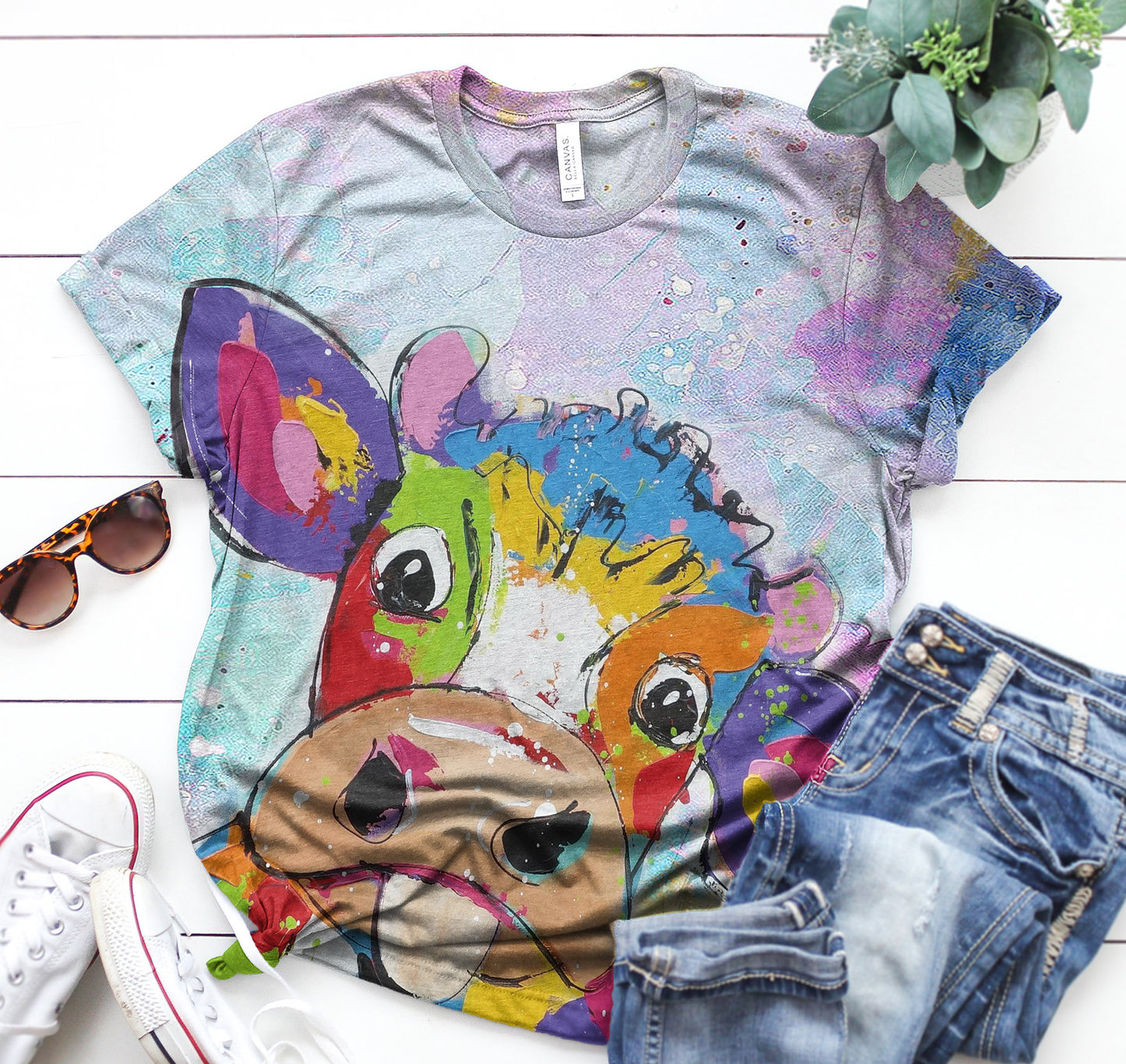 Oversized T-shirt Women  3D Cow Printed - myfunfarm