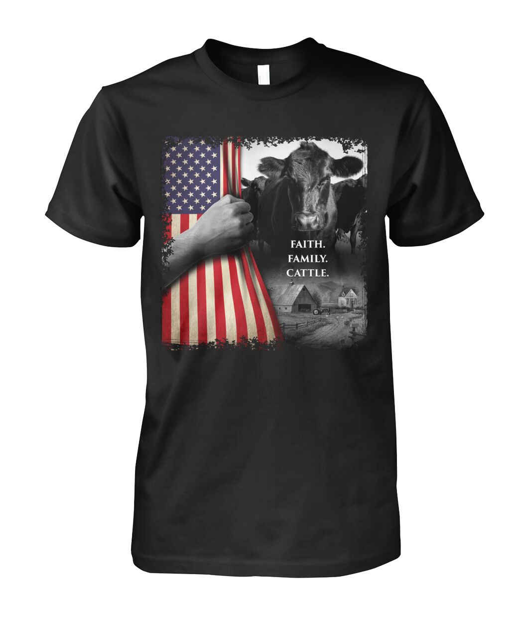 Faith Family Cattle - unisex  t-shirt , Hoodies - myfunfarm